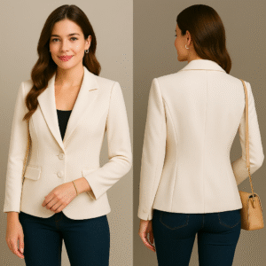 Blazer Blanco Clásico Doble Botón