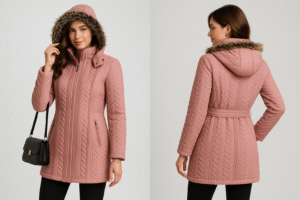 Chaqueta acolchado color rosa 