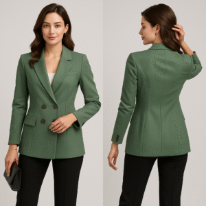 Blazer largo en tono verde