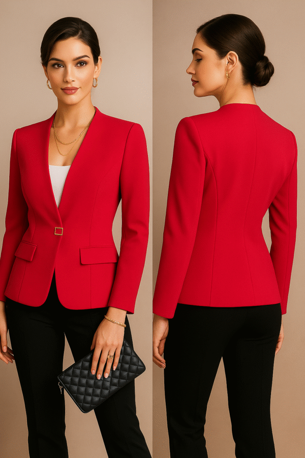 Blazer Rojo con Cierre Metálico