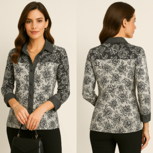 Chaqueta otawa floral bicolor