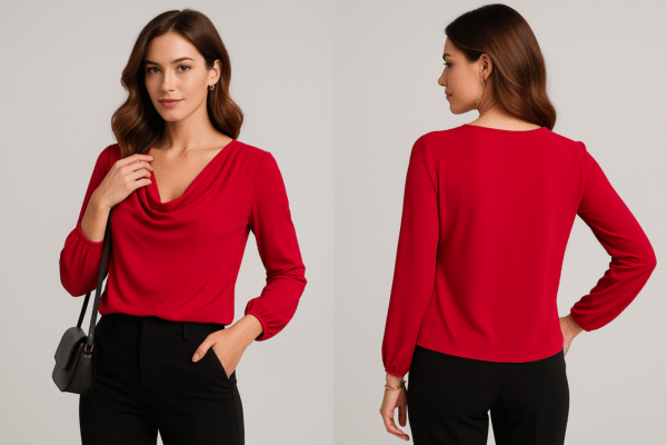 Blusa elegante – tono rojo intenso